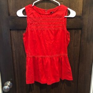 Madewell ruby red sleeveless cinched shirt -small